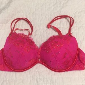 Hot pink padded Victoria secrets bra